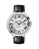 Buy Shop Cartier Ballon Bleu De Cartier Silver Dial Black Leather Strap Watch for Women - WSBB0028 USA Online