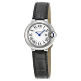 Buy Shop Cartier Ballon Bleu Silver Dial Black Leather Strap Watch for Women - W69018Z4 USA Online
