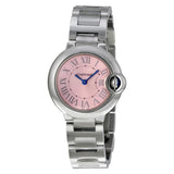 Buy Shop Cartier Ballon Bleu de Cartier Pink Dial Silver Steel Strap Watch for Women - W6920038 USA Online