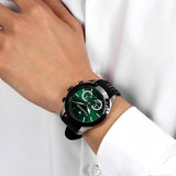 Buy Shop Maserati Traguardo Chronograph Green Dial Black Silicone Strap Watch For Men - R8871612043 USA Online