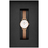 Buy Shop Daniel Wellington Petite Pressed Melrose White Dial Gold Mesh Bracelet Watch For Women - DW00100447 USA Online
