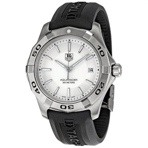 Buy Shop Tag Heuer Aquaracer Caliber 5 White Dial Black Rubber Strap Watch for Men - WAY2111.FT8021 USA Online