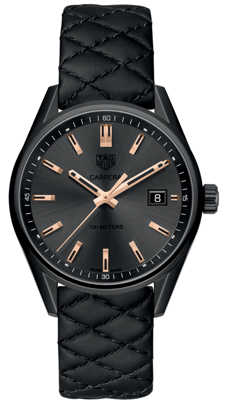 Buy Shop Tag Heuer Carrera Special Edition Black Dial Black Leather Strap Watch for Women - WAR1113.FC6392 USA Online