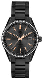 Tag Heuer Carrera Quartz 39mm Diamond Black Dial Black Steel Strap Watch for Women - WAR1115.BA0602