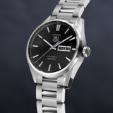 Buy Shop Tag Heuer Carrera Calibre 5 Automatic Black Dial Silver Steel Strap Watch for Men - WAR201A.BA0723 USA Online