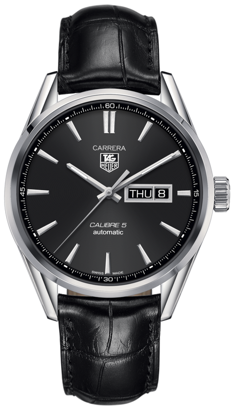 Buy Shop Tag Heuer Carrera Automatic 41mm Black Dial Black Leather Strap Watch for Men - WAR201A.FC6266 USA Online