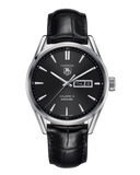 Buy Shop Tag Heuer Carrera Automatic 41mm Black Dial Black Leather Strap Watch for Men - WAR201A.FC6266 USA Online
