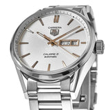 Buy Shop Tag Heuer Carrera Calibre 5 White Dial Silver Steel Strap Watch for Men - WAR201D.BA0723 USA Online