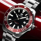 Buy Shop Tag Heuer Aquaracer Black Dial Silver Steel Strap Watch for Men - WAY101B.BA0746 USA Online