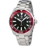 Buy Shop Tag Heuer Aquaracer Black Dial Silver Steel Strap Watch for Men - WAY101B.BA0746 USA Online