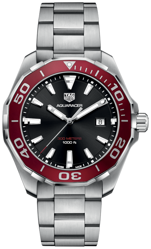 Buy Shop Tag Heuer Aquaracer Black Dial Silver Steel Strap Watch for Men - WAY101B.BA0746 USA Online