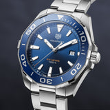 Buy Shop Tag Heuer Aquaracer Blue Dial Silver Steel Strap Watch for Men - WAY101C.BA0746 USA Online