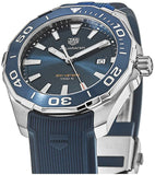Buy Shop Tag Heuer Aquaracer Quartz Blue Dial Blue Rubber Strap Watch for Men - WAY101C.FT6153 USA Online
