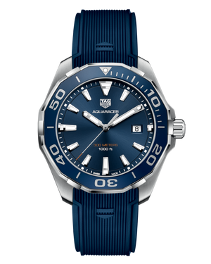 Buy Shop Tag Heuer Aquaracer Quartz Blue Dial Blue Rubber Strap Watch for Men - WAY101C.FC6153 USA Online