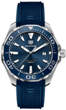 Buy Shop Tag Heuer Aquaracer Quartz Blue Dial Blue Rubber Strap Watch for Men - WAY101C.FT6153 USA Online