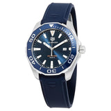 Buy Shop Tag Heuer Aquaracer Quartz Blue Dial Blue Rubber Strap Watch for Men - WAY101C.FC6153 USA Online