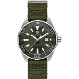 Tag Heuer Aquaracer Black Dial Khakhi Green NATO Strap Watch for Men - WAY101E.FC8222