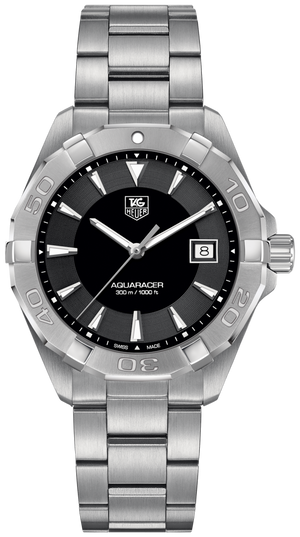 Buy Shop Tag Heuer Aquaracer Quartz Black Dial Silver Steel Strap Watch for Men - WAY1110.BA0928 USA Online