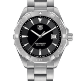 Buy Shop Tag Heuer Aquaracer Quartz Black Dial Silver Steel Strap Watch for Men - WAY1110.BA0928 USA Online