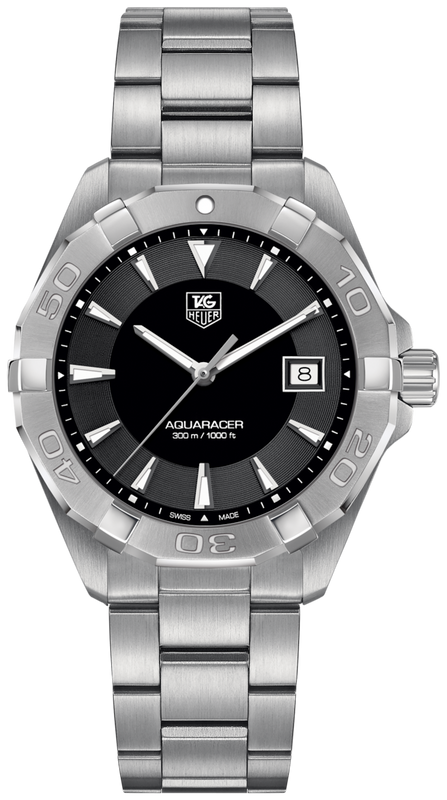 Buy Shop Tag Heuer Aquaracer Quartz Black Dial Silver Steel Strap Watch for Men - WAY1110.BA0928 USA Online
