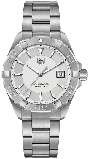 Buy Shop Tag Heuer Aquaracer Quartz White Dial Silver Steel Strap Watch for Men - WAY1111.BA0928 USA Online