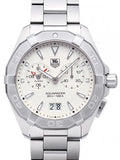 Buy Shop Tag Heuer Aquaracer Chronograph White Dial Silver Steel Strap Watch for Men - WAY111Y.BA0928 USA Online
