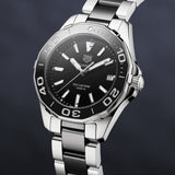 Buy Shop Tag Heuer Aquaracer Quartz Black Dial Two Tone Steel Strap Watch for Men - WAY131A.BA0913 USA Online
