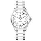 Buy Shop Tag Heuer Aquaracer Diamonds White Dial Two Tone Steel Strap Watch for Women - WAY131D.BA0914 USA Online