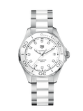 Buy Shop Tag Heuer Aquaracer Diamonds White Dial Two Tone Steel Strap Watch for Women - WAY131D.BA0914 USA Online