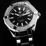 Buy Shop Tag Heuer Aquaracer Quartz Diamonds Black Dial Two Tone Steel Strap Watch for Men - WAY131E.BA0913 USA Online