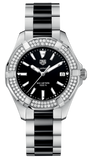 Buy Shop Tag Heuer Aquaracer Quartz Diamonds Black Dial Two Tone Steel Strap Watch for Men - WAY131E.BA0913 USA Online