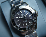 Buy Shop Tag Heuer Aquaracer Quartz Black Dial Silver Steel Strap Watch for Women - WAY131K.BA0748 USA Online