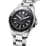 Buy Shop Tag Heuer Aquaracer Quartz Black Dial Silver Steel Strap Watch for Women - WAY131K.BA0748 USA Online