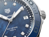 Buy Shop Tag Heuer Aquaracer Quartz Mother of Pearl Blue Dial Blue NATO Strap Watch for Women - WAY131L.FT6091 USA Online