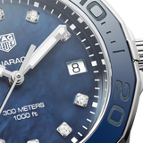 Buy Shop Tag Heuer Aquaracer 35mm Quartz Blue Dial Silver Steel Strap Watch for Women - WSY131L.BA0748 USA Online