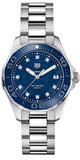 Buy Shop Tag Heuer Aquaracer Diamonds Blue Dial Silver Steel Strap Watch for Women - WAY131L.BA0748 USA Online