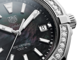 Buy Shop Tag Heuer Aquaracer Quartz Diamonds Black Dial Silver Steel Strap Watch for Women - WAY131P.BA0748 USA Online