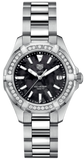 Buy Shop Tag Heuer Aquaracer Quartz Diamonds Black Dial Silver Steel Strap Watch for Women - WAY131P.BA0748 USA Online