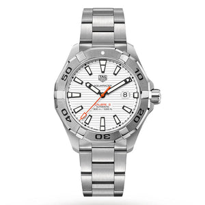 Buy Shop Tag Heuer Aquaracer Calibre 5 Automatic White Dial Silver Steel Strap Watch for Men - WAY2013.BA0927 USA Online