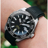 Buy Shop Tag Heuer Aquaracer Calibre 5 Automatic Black Dial Black Rubber Strap Watch for Men - WAY201A.FT6142 USA Online