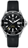 Buy Shop Tag Heuer Aquaracer Calibre 5 Automatic Black Dial Black Rubber Strap Watch for Men - WAY201A.FT6142 USA Online