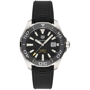 Buy Shop Tag Heuer Aquaracer Calibre 5 Automatic Black Dial Black Rubber Strap Watch for Men - WAY201A.FT6142 USA Online