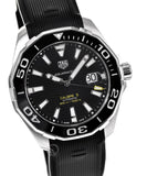 Buy Shop Tag Heuer Aquaracer Calibre 5 Automatic Black Dial Black Rubber Strap Watch for Men - WAY201A.FT6142 USA Online