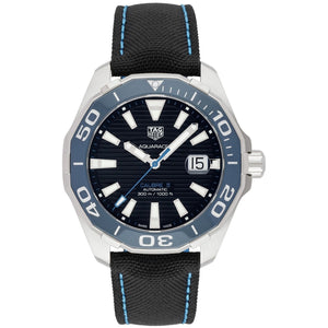 Buy Shop Tag Heuer Aquaracer Calibre 5 Automatic Black Dial Black Nylon Strap Watch for Men - WAY201C.FC6395 USA Online
