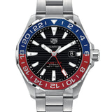 Buy Shop Tag Heuer Aquaracer GMT Caliber 7 Pepsi Black Dial Silver Steel Strap Watch for Men - WAY201F.BA0927 USA Online