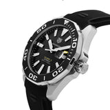 Buy Shop Tag Heuer Aquaracer Calibre 5 Automatic Black Dial Black Rubber Strap Watch for Men - WAY211A.FT6151 USA Online