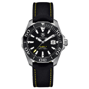 Buy Shop Tag Heuer Aquaracer Calibre 5 Automatic Black Dial Black Nylon Strap Watch for Men - WAY211A.FC6362 USA Online