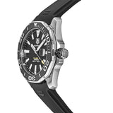 Buy Shop Tag Heuer Aquaracer Calibre 5 Automatic Black Dial Black Rubber Strap Watch for Men - WAY201A.FT6142 USA Online