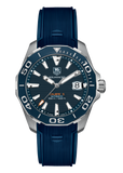 Buy Shop Tag Heuer Aquaracer Calibre 5 Blue Dial Blue Silicone Strap Watch for Men - WAY211C.FT6155 USA Online