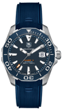 Buy Shop Tag Heuer Aquaracer Calibre 5 Blue Dial Blue Silicone Strap Watch for Men - WAY211C.FT6155 USA Online